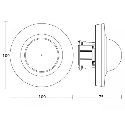 Steinel 087869 - Bevægelsessensor med bevægelsessensor PD-24 ECO COM1 360° sort