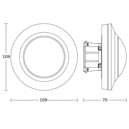 Steinel 087968 - Bevægelsessensor indbygget med bevægelsessensor PD-8 ECO KNX 360° sort