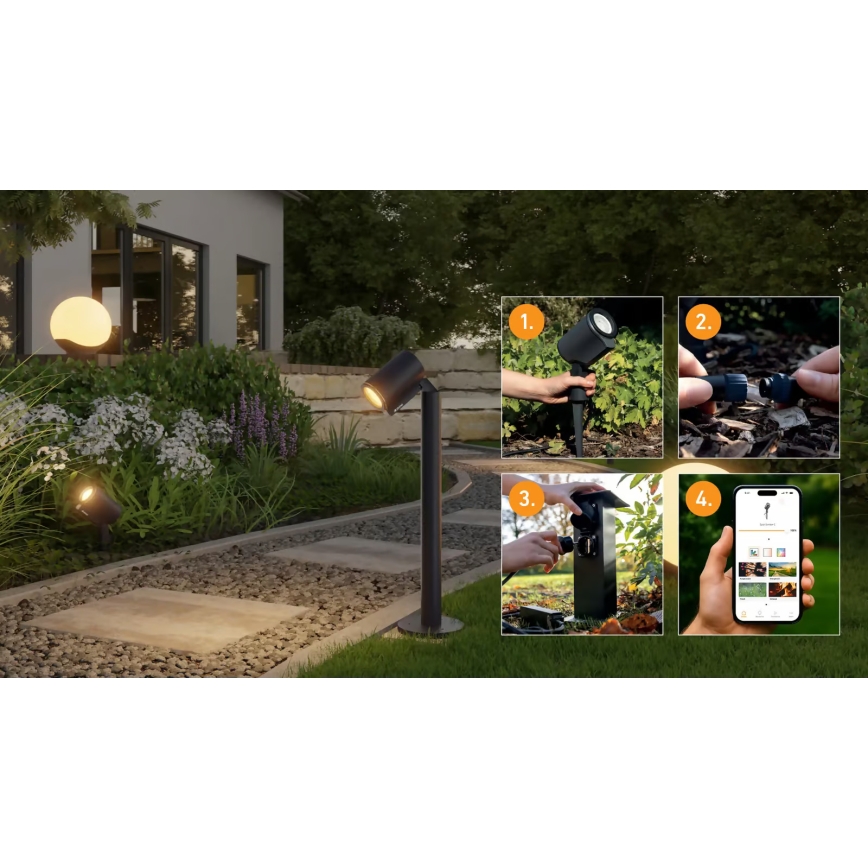 Steinel 089337 - LED RGBW udendørslampe LED/7,9W/24V IP65