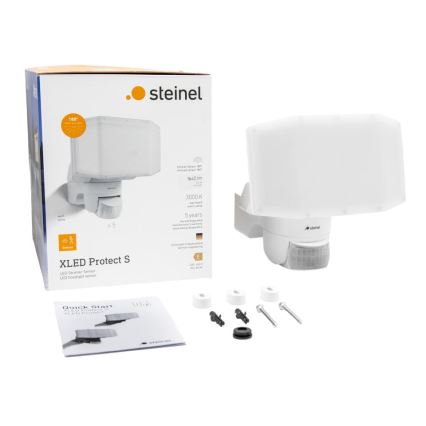 Steinel 089894 - LED projektør med sensor XLED PROTECT LED/14,3W/230V 3000K IP54 hvid