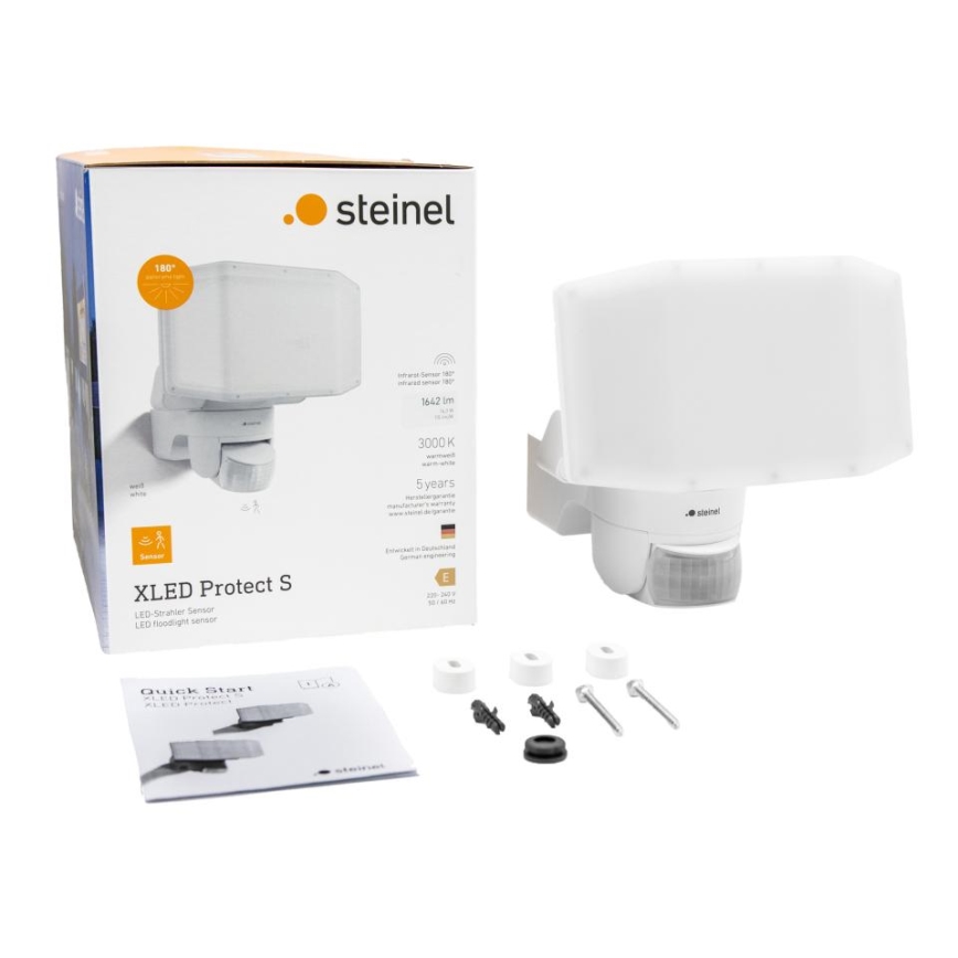 Steinel 089894 - LED projektør med sensor XLED PROTECT LED/14,3W/230V 3000K IP54 hvid