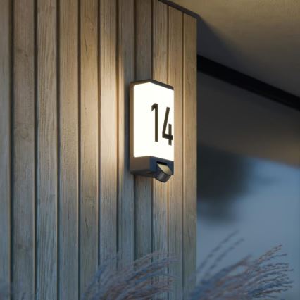 Steinel 094263 - Husnummerbelysning med sensor 1xE27/15W/230V L 14 S IP44