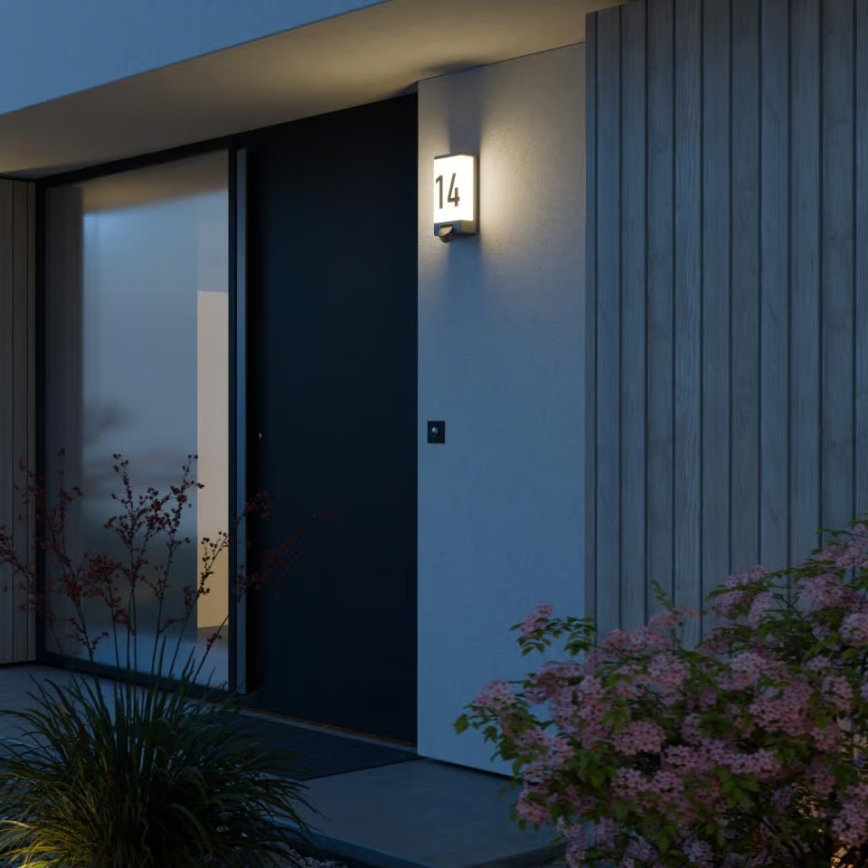 Steinel 094263 - Husnummerbelysning med sensor 1xE27/15W/230V L 14 S IP44