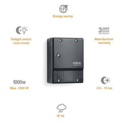 STEINEL 550516 - Skumringssensor NightMatic 3000 Vario sort IP54