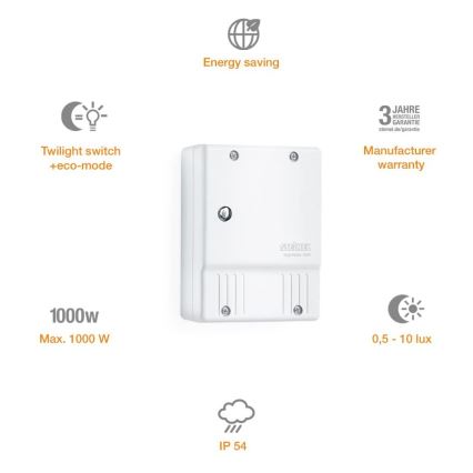 STEINEL 550615 - Skumringssensor NightMatic 3000 Vario hvid IP54