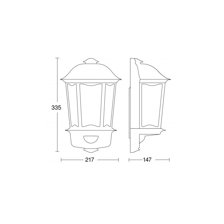 Steinel 644413 - Udendørs sensorlampe L 190 S 1xE27/100W/230V IP44