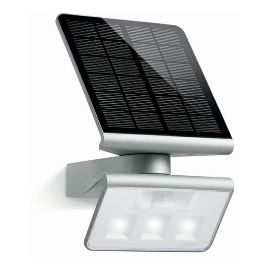 STEINEL 671013 - Soldrevet LED-projektør XSolar L-S 1,2W/LED sølvfarvet IP44 2500 mAh