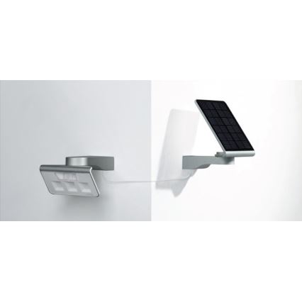 STEINEL 671013 - Soldrevet LED-projektør XSolar L-S 1,2W/LED sølvfarvet IP44 2500 mAh