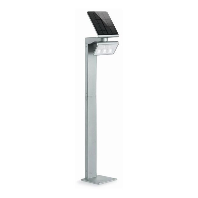 STEINEL 671211 - Soldrevet sensor LED projektør XSolar GL-S 0,5W/LED sølvfarvet IP44 2500 mAh
