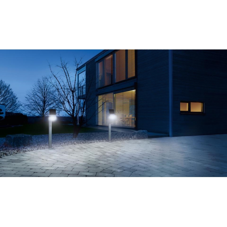 STEINEL 671211 - Soldrevet sensor LED projektør XSolar GL-S 0,5W/LED sølvfarvet IP44 2500 mAh