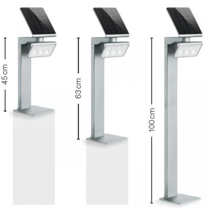 STEINEL 671211 - Soldrevet sensor LED projektør XSolar GL-S 0,5W/LED sølvfarvet IP44 2500 mAh