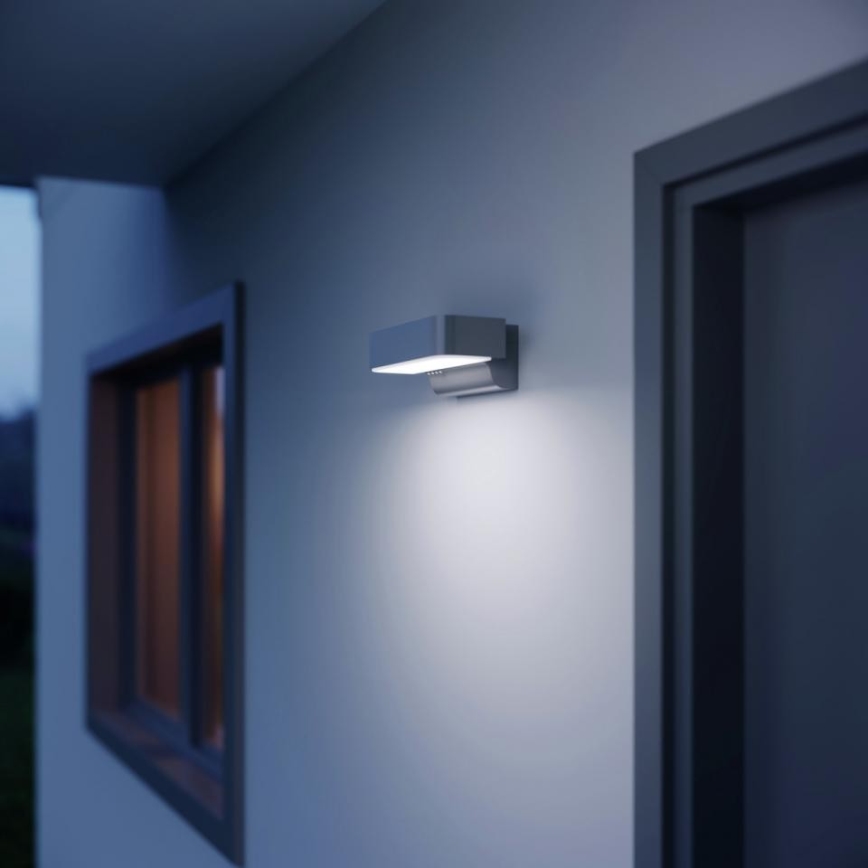 STEINEL 87555 - Udendørs LED væglampe med sensor L 800 SC LED/7,5W/230V IP44 sølvfarvet