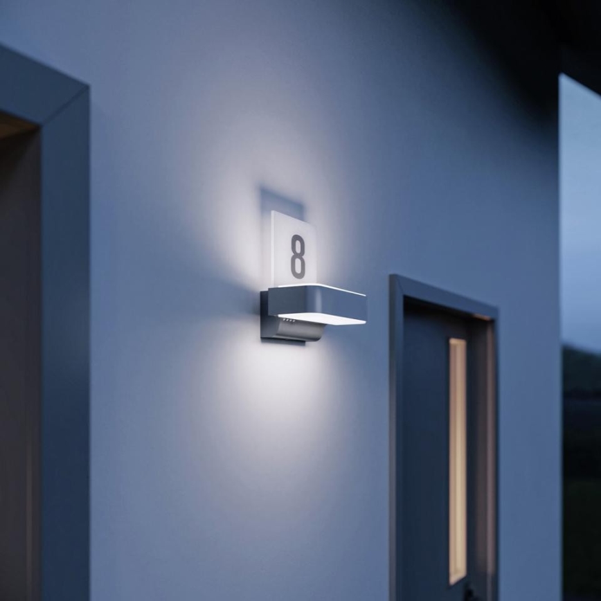 STEINEL 87579 - LED husnummer med sensor L 820 SC LED/9,8W/230V IP44