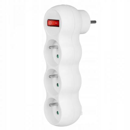 Stikdåse med afbryder, 3 udtag