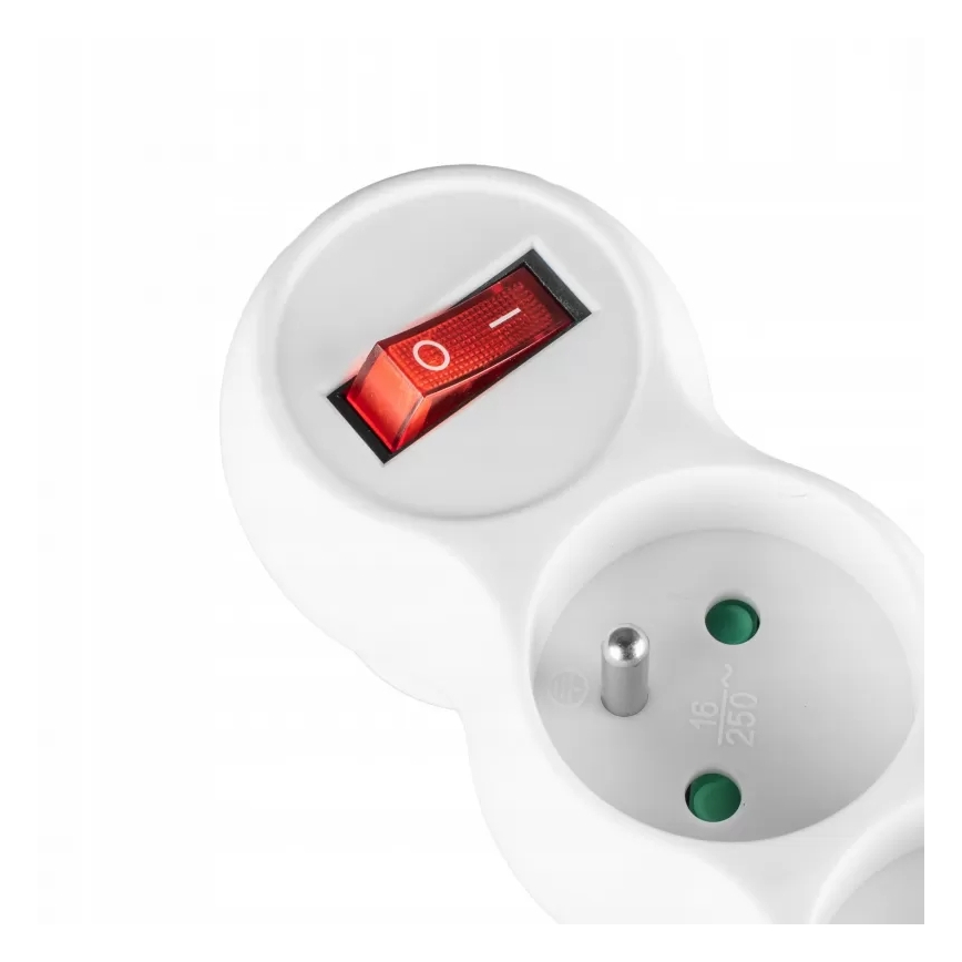 Stikdåse med afbryder, 3 udtag