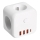 Stikdåse med afbryder LINEA 3x230V + 4xUSB A/C hvid