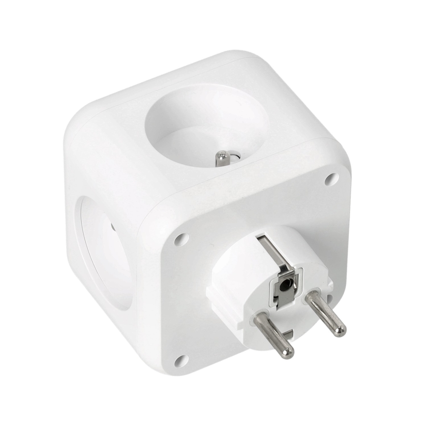 Stikdåse med afbryder LINEA 3x230V + 4xUSB A/C hvid