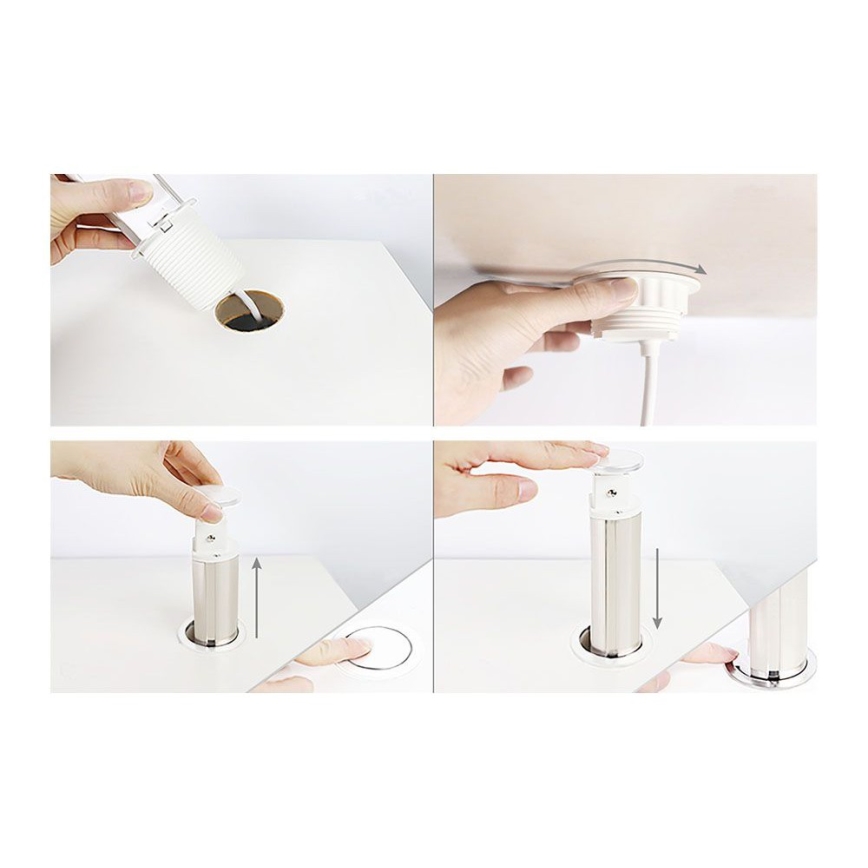 Stikkolonne til bordplade, 3×230 V