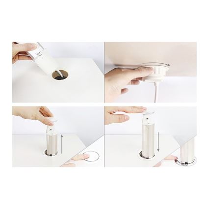 Stikkolonne til bordplade med 2x230V + USB-A + USB-C