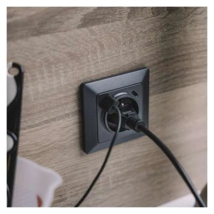 Stikkontakt til hjemmet med USB-A+USB-C, fransk (Type E), 250V/16A, antracit