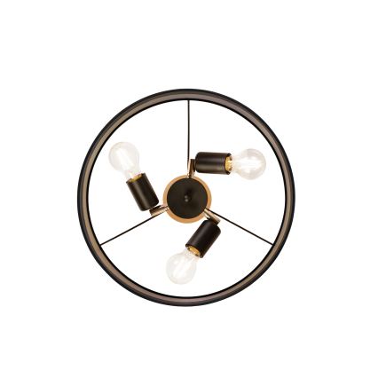 Stilren overflademonteret lysekrone ALBA 3xE27/15W/230V Ø 40 cm, sort/brun