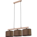 Stilren pendellampe på kabel MERCEDES 3xE27/40W/230V – brun/eg