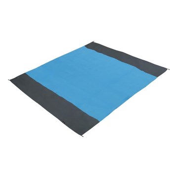 Strandmåtte 200x200 cm blå/grå