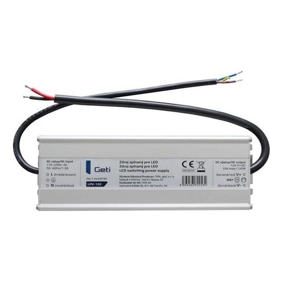 Strømforsyning til LED strips 120W/12V IP67