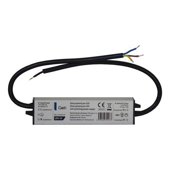 Strømforsyning til LED strips 12W/12V IP67
