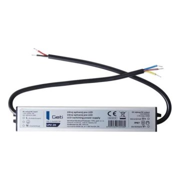 Strømforsyning til LED strips 20W/12V IP67
