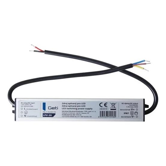 Strømforsyning til LED strips 20W/12V IP67