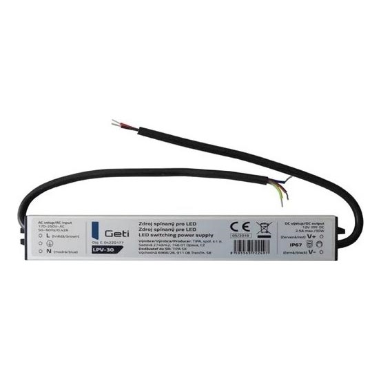 Strømforsyning til LED strips 30W/12V IP67