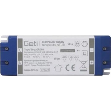 Strømforsyning til LED strips 40W/12V IP20