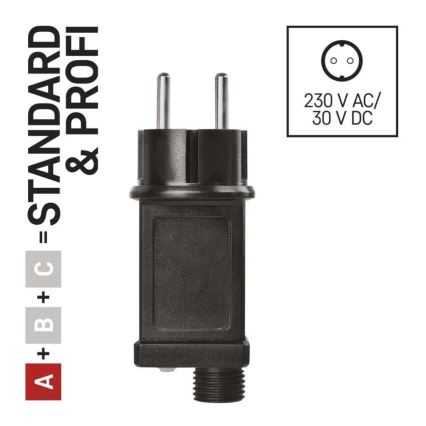 Strømforsyning til sammenkoblede julelys 12W/230V IP44