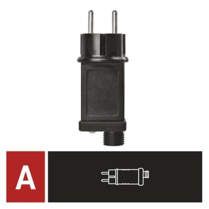 Strømforsyning til sammenkædet julebelysning 230V IP44