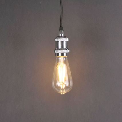 Strømkabel 1xE27/20W/230V skinnende krom