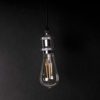 Strømkabel 1xE27/20W/230V skinnende krom
