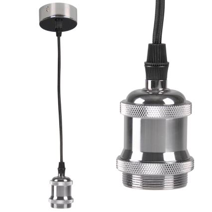 Strømkabel 1xE27/20W/230V skinnende krom