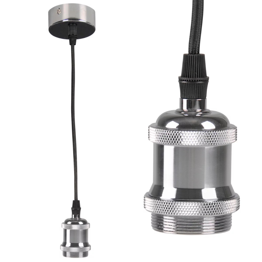 Strømkabel 1xE27/20W/230V skinnende krom