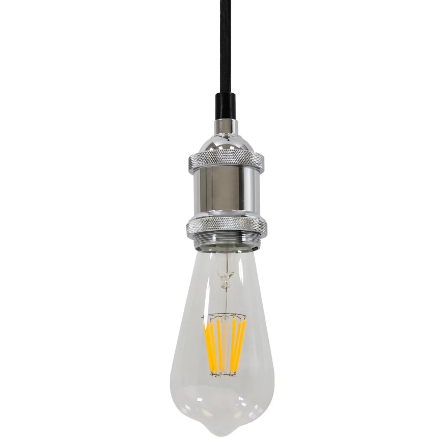 Strømkabel 1xE27/20W/230V skinnende krom