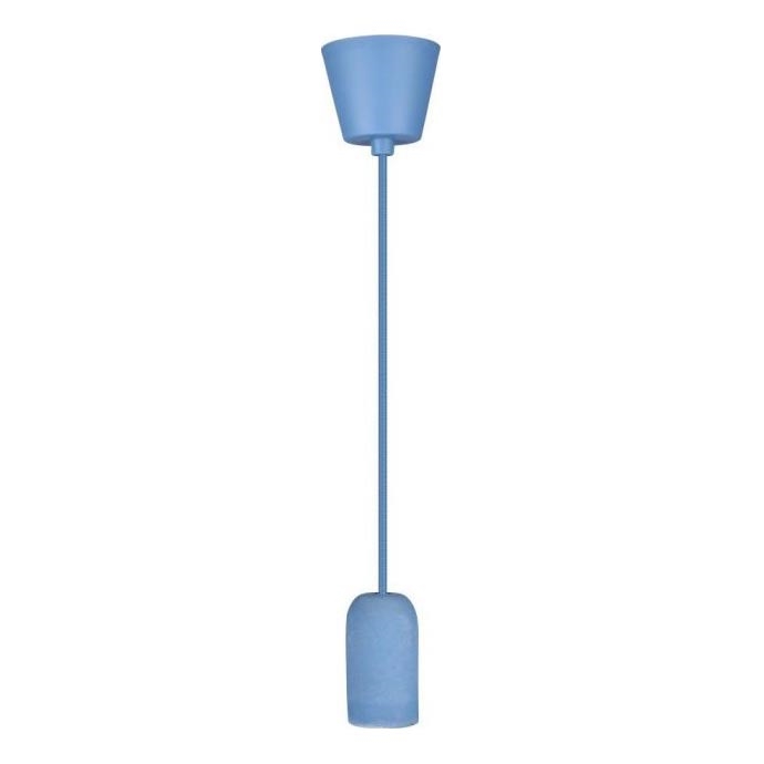 Strømkabel 1xE27/60W/230V beton/blå