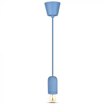 Strømkabel 1xE27/60W/230V beton/blå