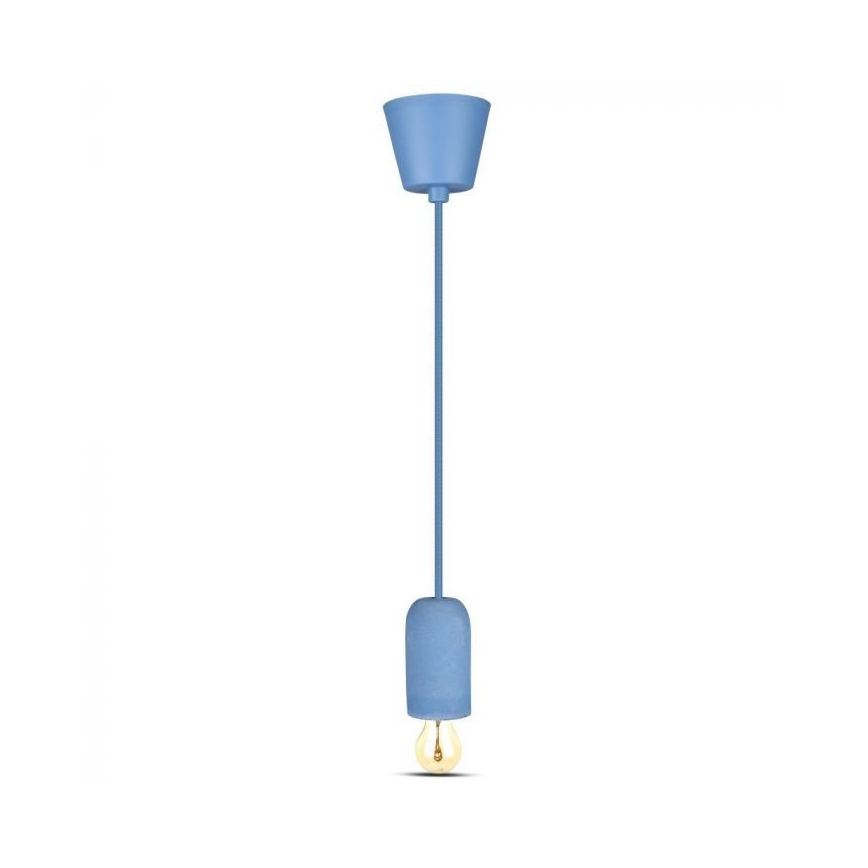 Strømkabel 1xE27/60W/230V beton/blå