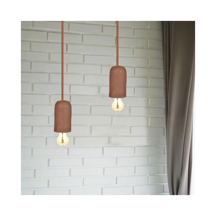 Strømkabel 1xE27/60W/230V beton/brun