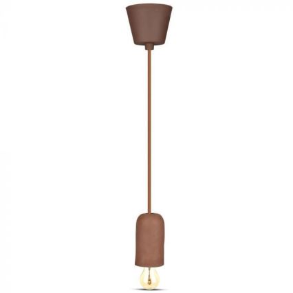 Strømkabel 1xE27/60W/230V beton/brun