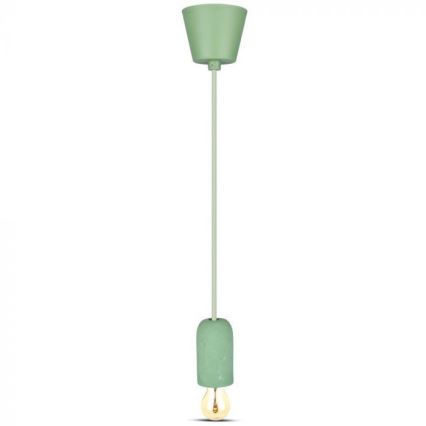Strømkabel 1xE27/60W/230V beton/grøn