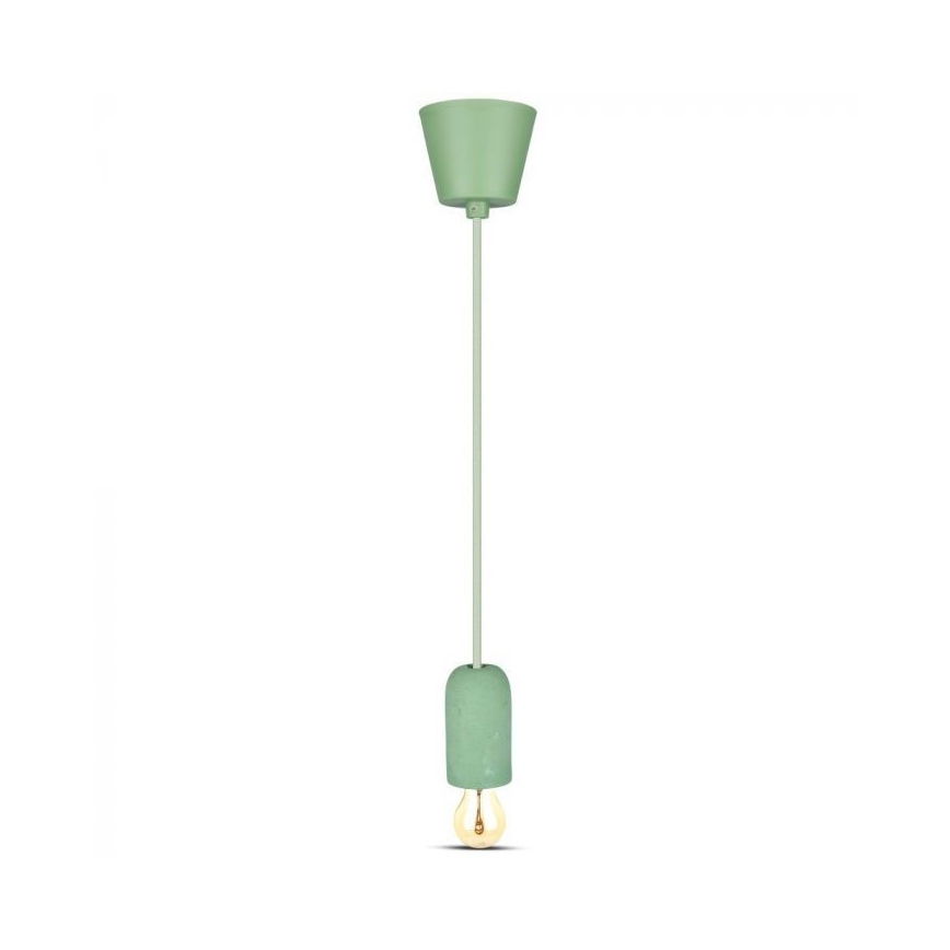 Strømkabel 1xE27/60W/230V beton/grøn