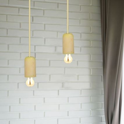 Strømkabel 1xE27/60W/230V beton/gul