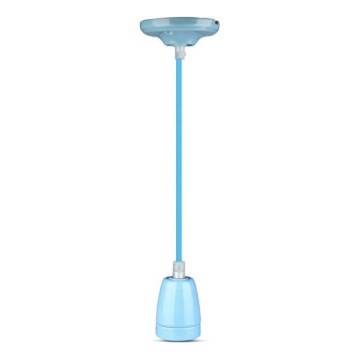 Strømkabel 1xE27/60W/230V blå/porcelæn