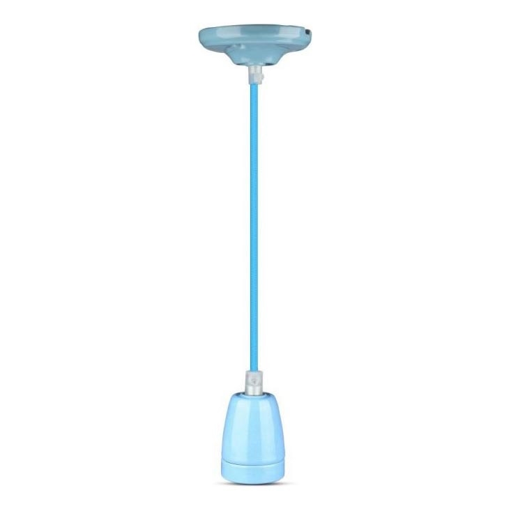 Strømkabel 1xE27/60W/230V blå/porcelæn